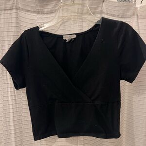Elegant Black Wrap Top